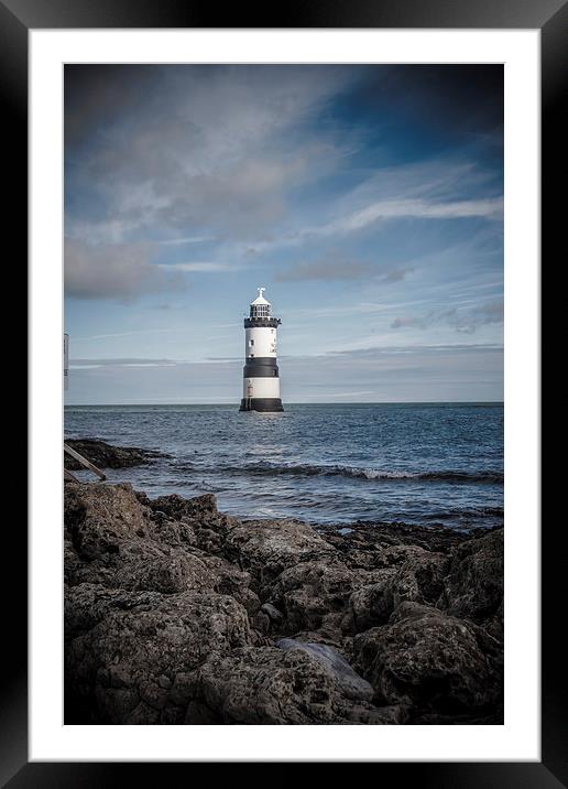Trwyn Du Lighthouse Framed Mounted Print by Sean Wareing