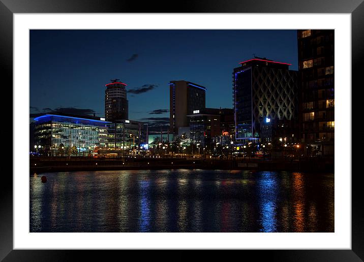  Media City Lights Framed Mounted Print by Sean Wareing