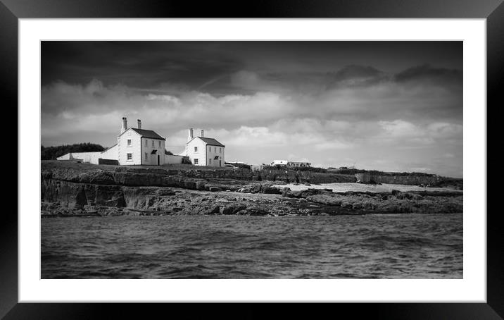 Penmon Point (Mono) Framed Mounted Print by Sean Wareing