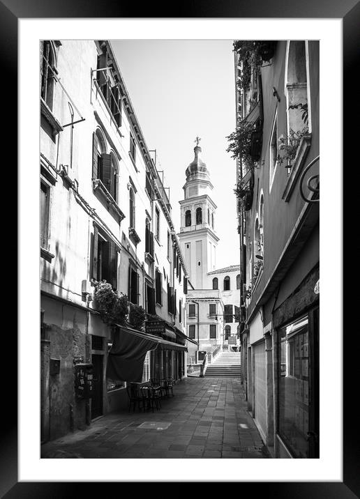 Venice #2 Mono Framed Mounted Print by Sean Wareing