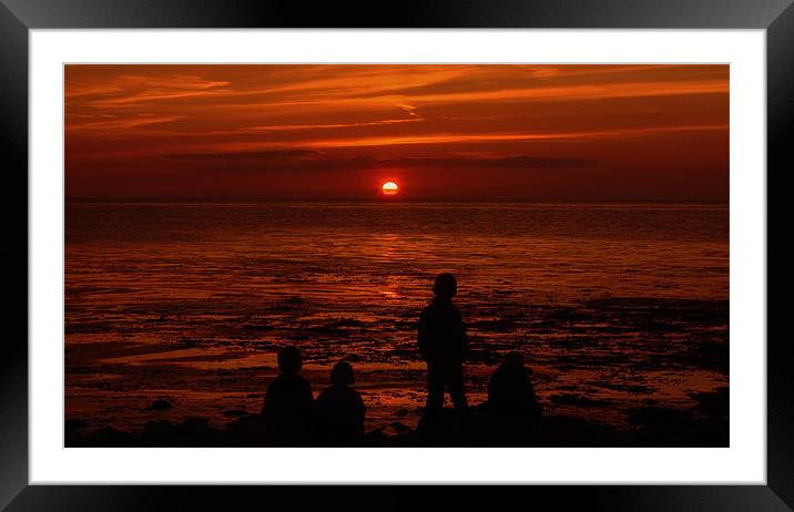 Sunset children Framed Mounted Print by Sean Wareing