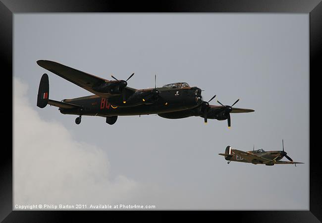 Lancaster and Spitfire I Framed Print by Philip Barton