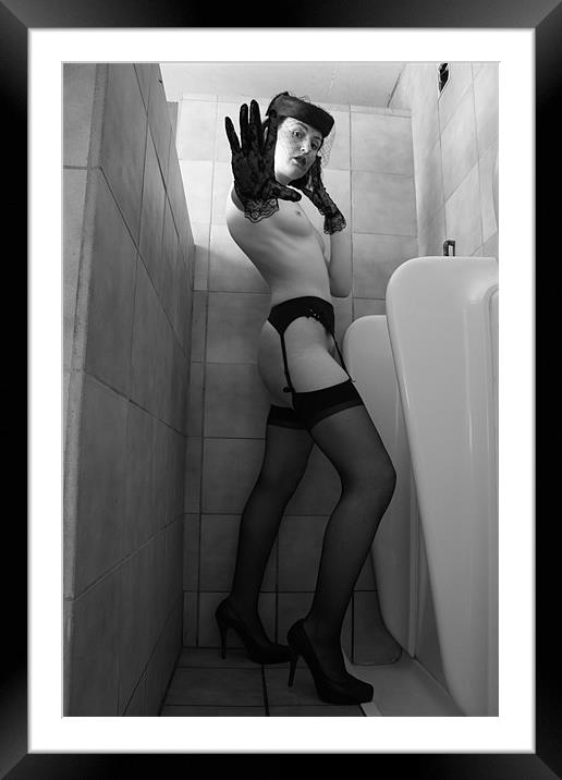 At the urinal II Framed Mounted Print by Philip Barton