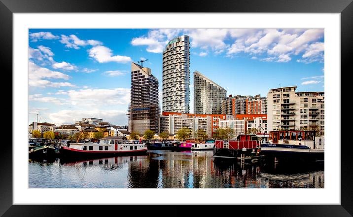 London Docklands Old & New Framed Mounted Print by peter tachauer