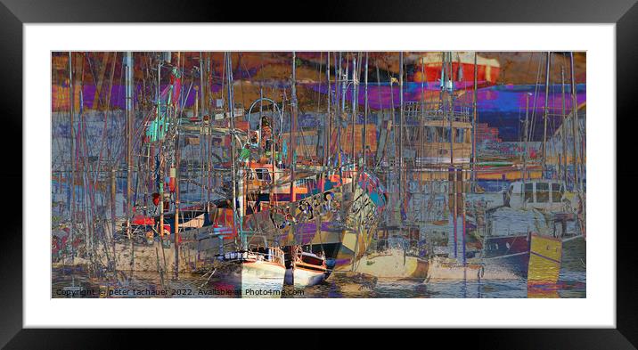 Boats and Masts Maldon  Framed Mounted Print by peter tachauer