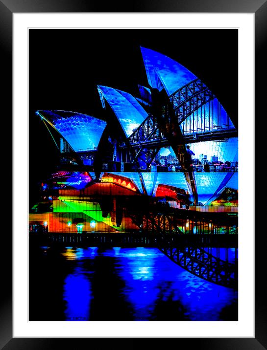 Others Opera House & Bridge Sydney Harbour Framed Mounted Print by peter tachauer