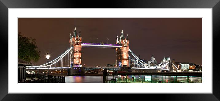 Tower Bridge Panorama Framed Mounted Print by peter tachauer