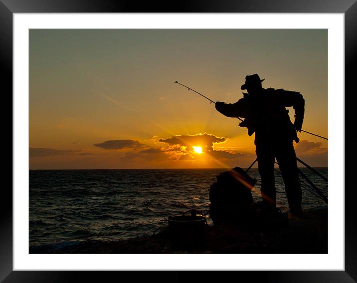 The Fisherman Framed Mounted Print by peter tachauer