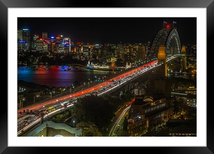 Sydney Rush Hour Framed Mounted Print by peter tachauer