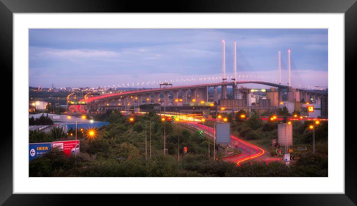  Dartford Crossing at Dusk Framed Mounted Print by peter tachauer