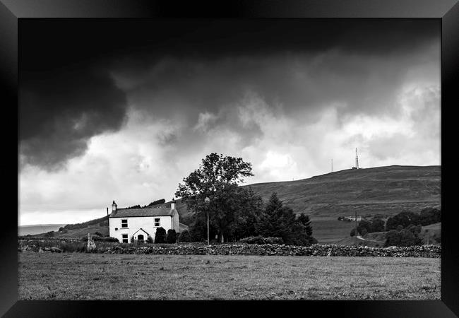 Lowering Sky North Pennines Framed Print by peter tachauer