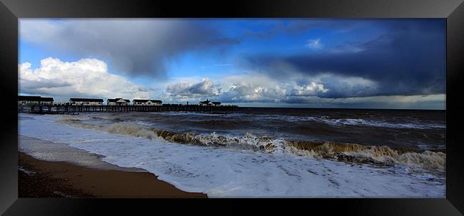 Southwold Pier Framed Print by peter tachauer