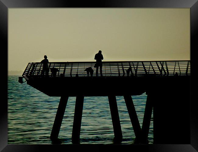 Pier Silhouette Framed Print by peter tachauer