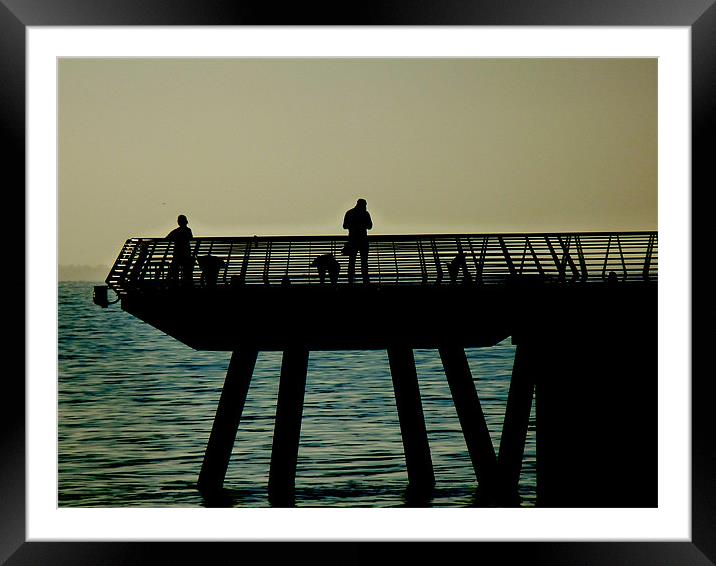 Pier Silhouette Framed Mounted Print by peter tachauer