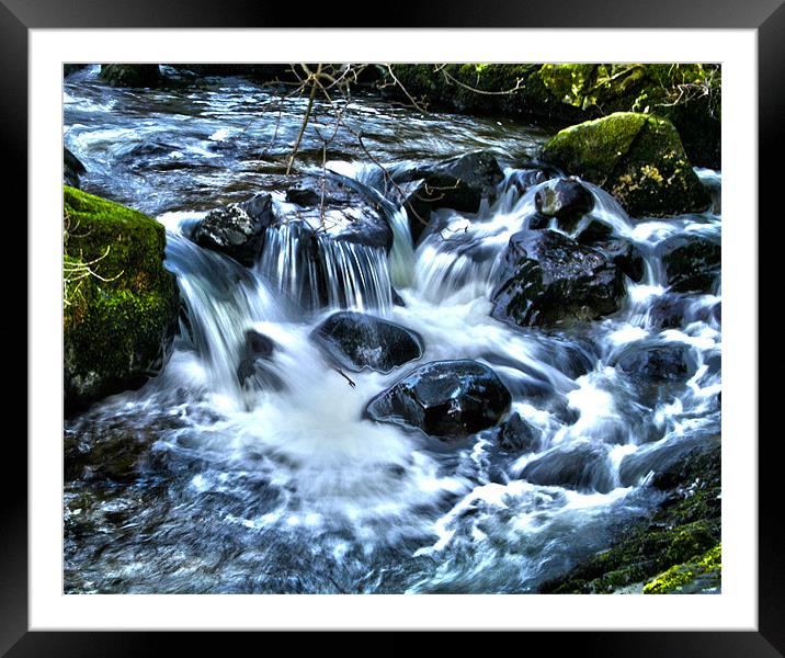 Rushing Water Framed Mounted Print by peter tachauer