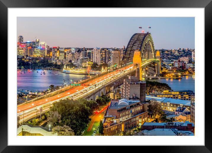 Sydney Harbour Bridge Framed Mounted Print by peter tachauer