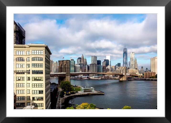Brooklyn Bridge New York City Framed Mounted Print by peter tachauer