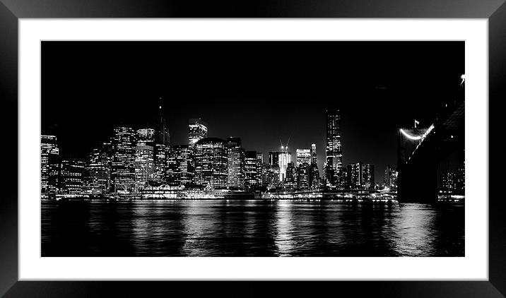 Lower Manhattan Skyline Framed Mounted Print by peter tachauer