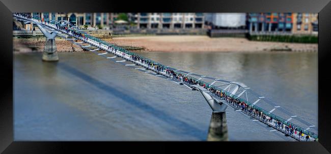 Millennium Bridge London Framed Print by peter tachauer