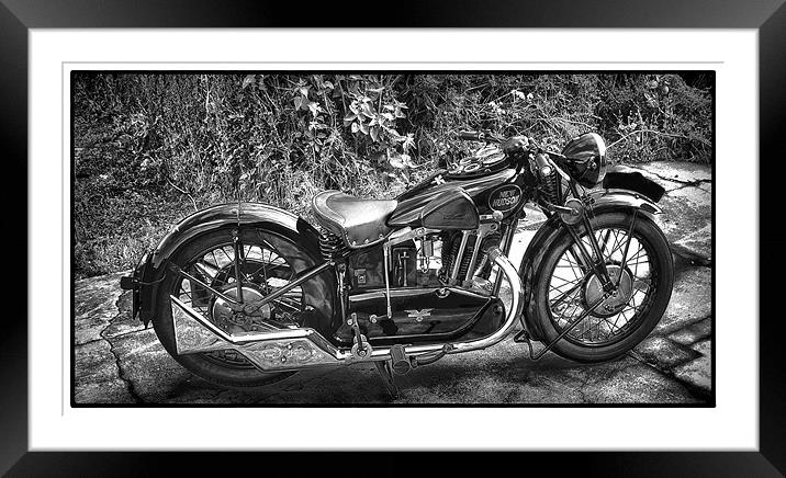 New Hudson Motor Cycle Framed Mounted Print by peter tachauer