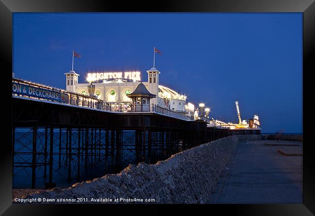 Brighton's Palace pier all Alight Framed Print by Dawn O'Connor