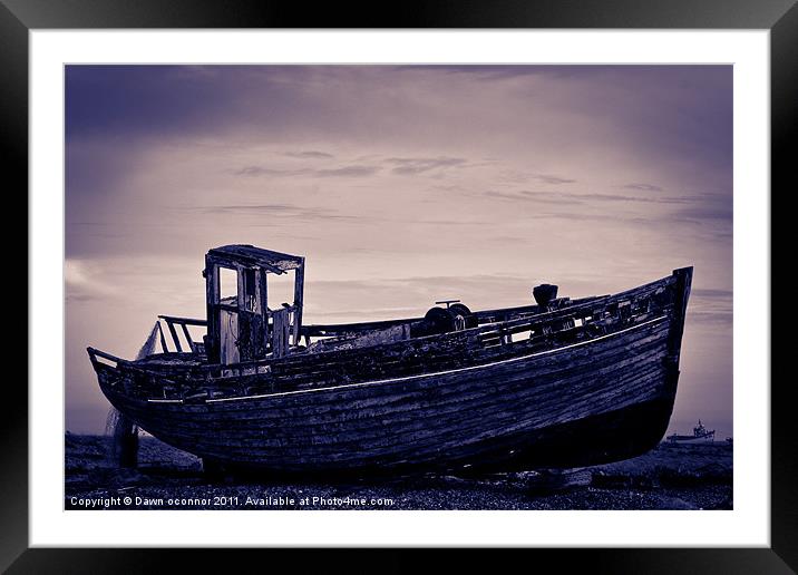 An Old Wrecked Fishing Boat 7 Framed Mounted Print by Dawn O'Connor