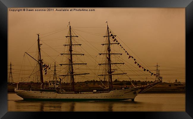 Gloria, Colombian Navy Ship 2 Framed Print by Dawn O'Connor