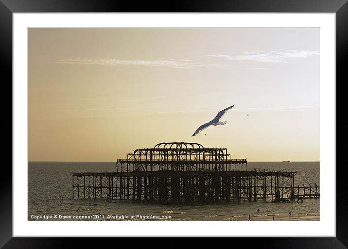 Brighton's West Pier Framed Mounted Print by Dawn O'Connor