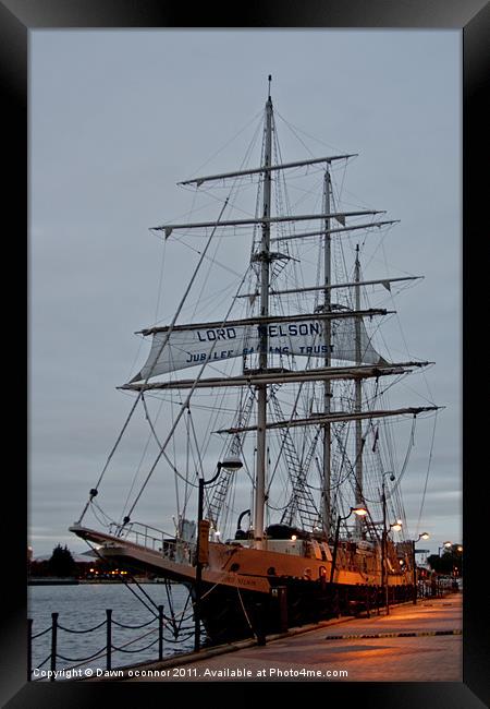 The Lord Nelson, tall ship Framed Print by Dawn O'Connor