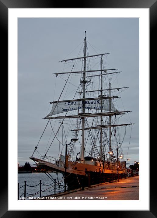 The Lord Nelson, tall ship Framed Mounted Print by Dawn O'Connor