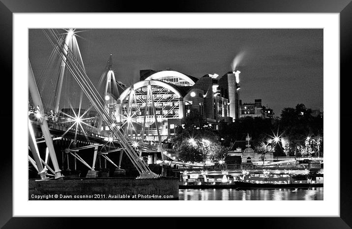 Hungerford Bridge London, Framed Mounted Print by Dawn O'Connor