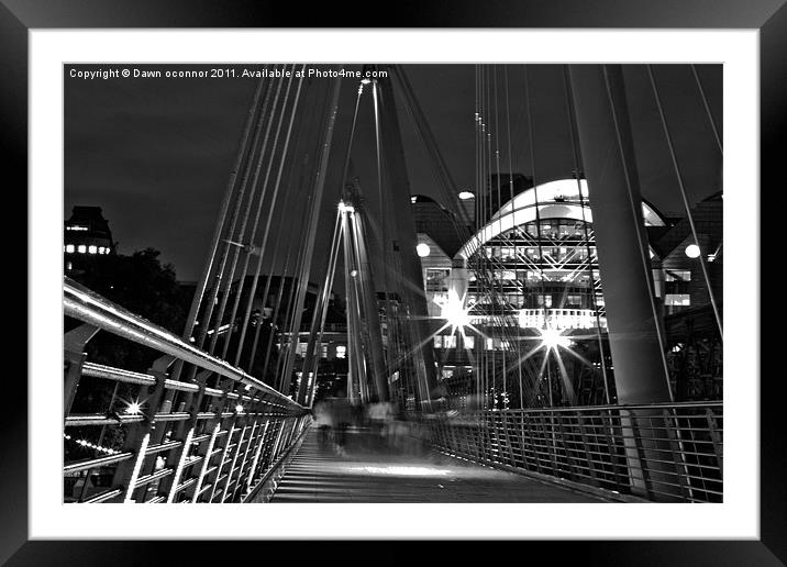 Hungerford Bridge London, Framed Mounted Print by Dawn O'Connor