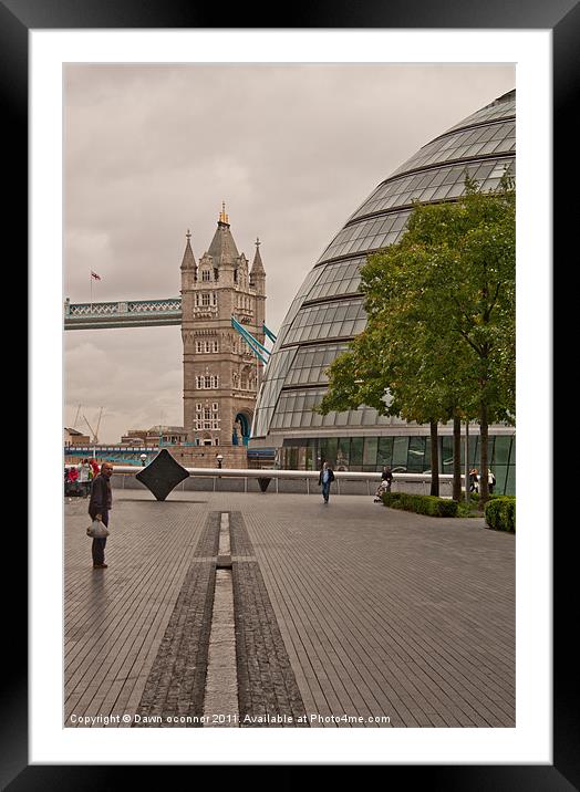 Tower Bridge and the Cityhall Framed Mounted Print by Dawn O'Connor