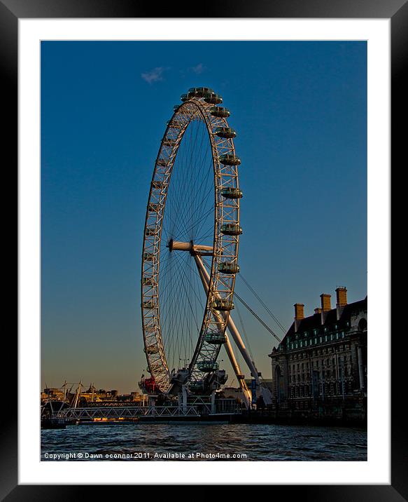 London Eye Sunrise Framed Mounted Print by Dawn O'Connor