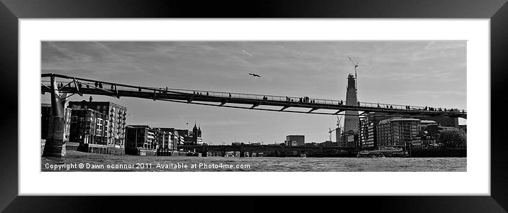 Millennium Bridge Framed Mounted Print by Dawn O'Connor