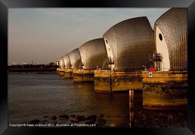 Thames Barrier Framed Print by Dawn O'Connor