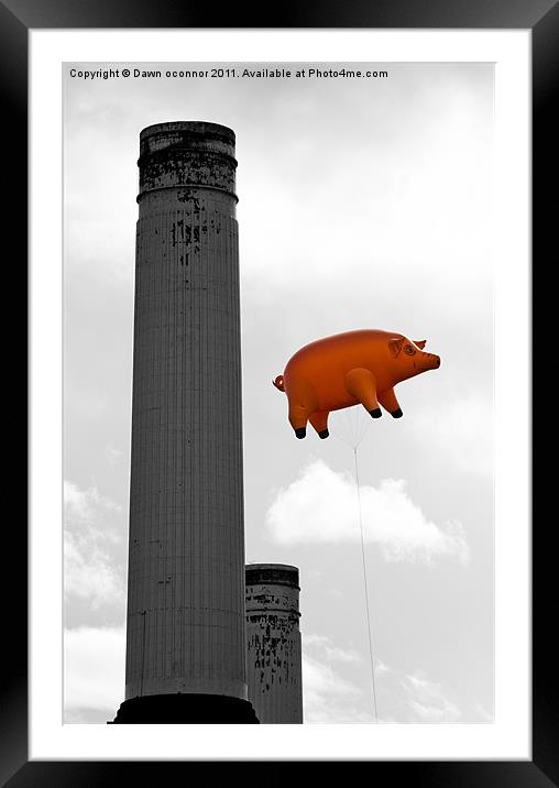 Pink Floyd's Pig, Battersea Framed Mounted Print by Dawn O'Connor
