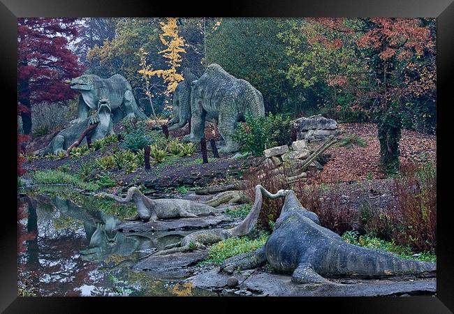 The Crystal Palace Dinosaurs Framed Print by Dawn O'Connor