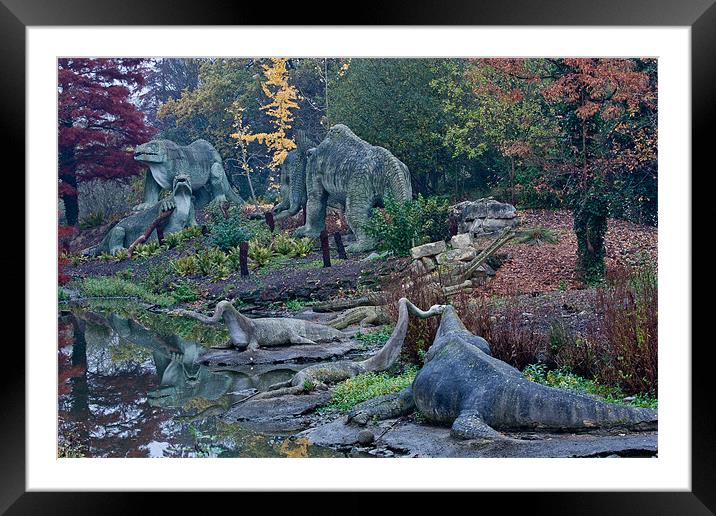 The Crystal Palace Dinosaurs Framed Mounted Print by Dawn O'Connor