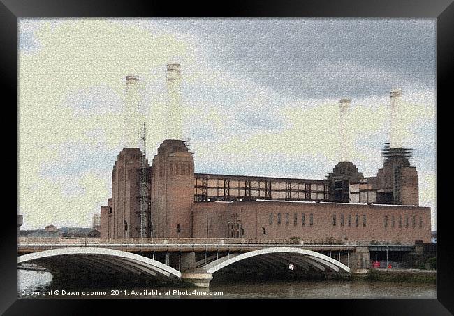 Battersea Power Station Painting Framed Print by Dawn O'Connor