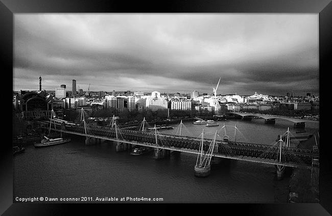 London Skyline, Black and White Framed Print by Dawn O'Connor