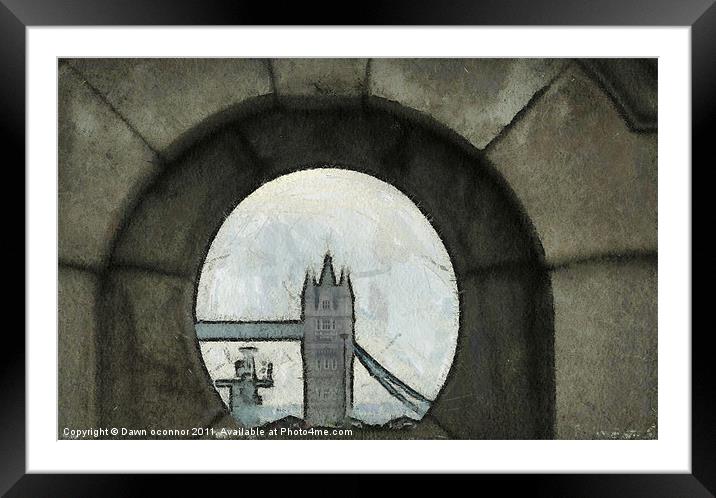 Tower Bridge Painting Framed Mounted Print by Dawn O'Connor