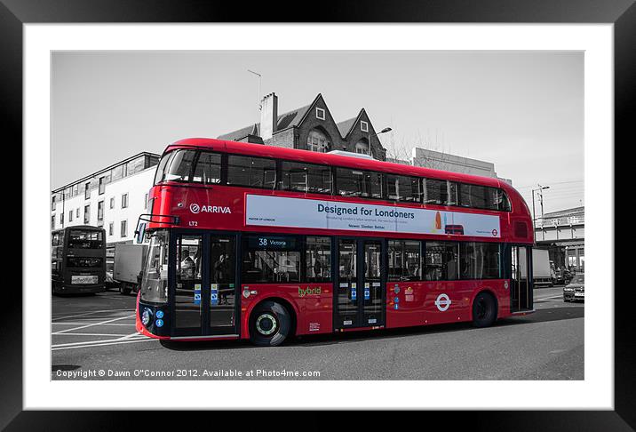 Londons New Routemaster Bus Framed Mounted Print by Dawn O'Connor