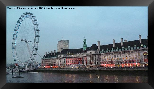 London Eye and County Hall Framed Print by Dawn O'Connor