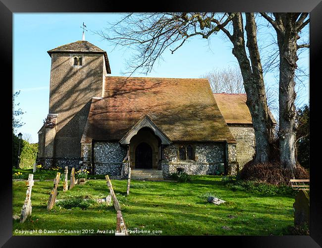 Village Church Framed Print by Dawn O'Connor