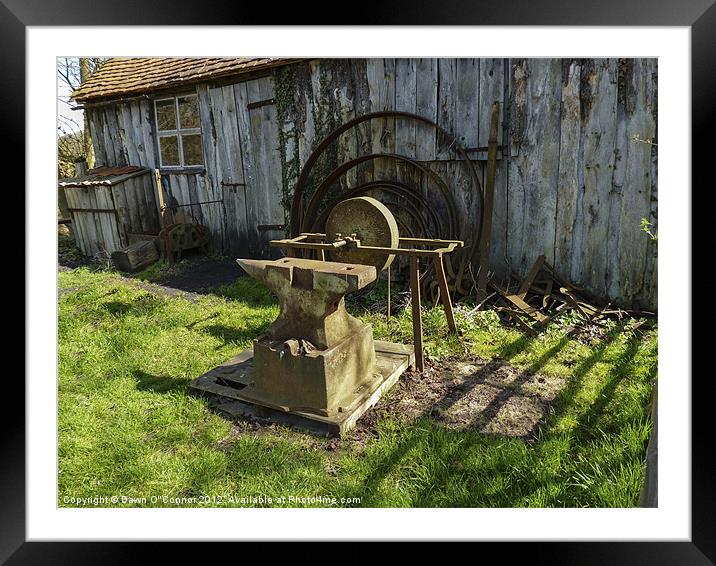 Anvil and Sharpening Stone Framed Mounted Print by Dawn O'Connor