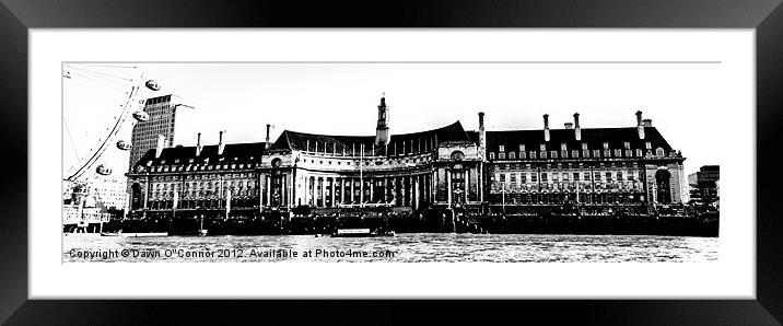 London County Hall Framed Mounted Print by Dawn O'Connor