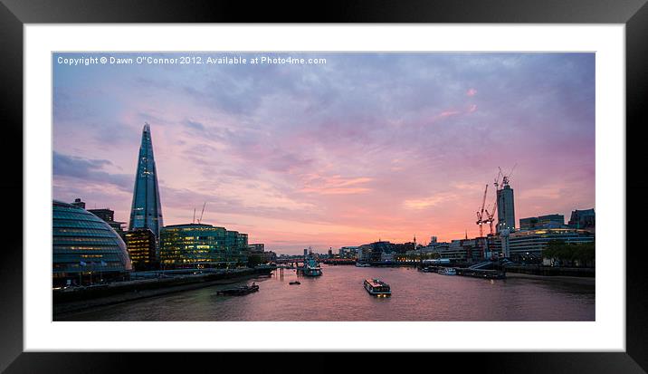 London Cityscape Sunset Framed Mounted Print by Dawn O'Connor
