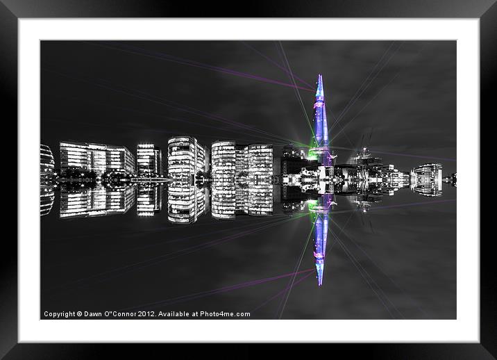 The Shard Lasers Framed Mounted Print by Dawn O'Connor