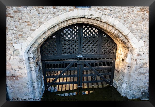 Traitors Gate Framed Print by Dawn O'Connor